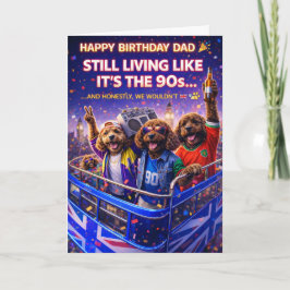 Funny Dad Birthday Card Dog 90s Cockapoo Karte