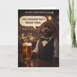 Funny Dad Birthday Card Dog Pub Joke Cockapoo Karte