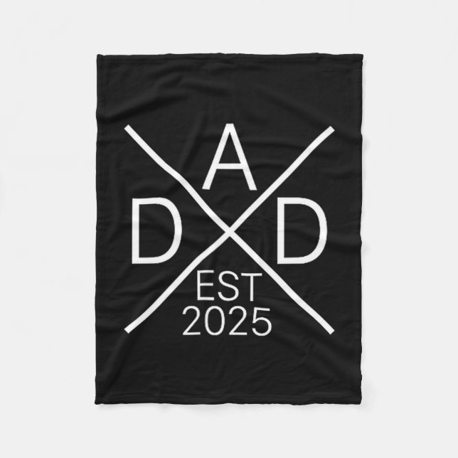 Funny Dad Est 2025 For New Dad Husband Baby Announ Fleecedecke (Vorderseite)