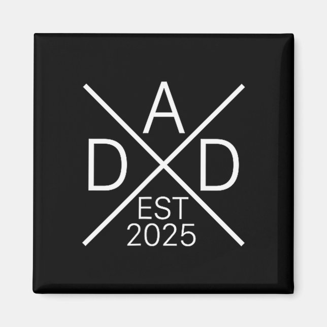 Funny Dad Est 2025 For New Dad Husband Baby Announ Magnet (Vorne)