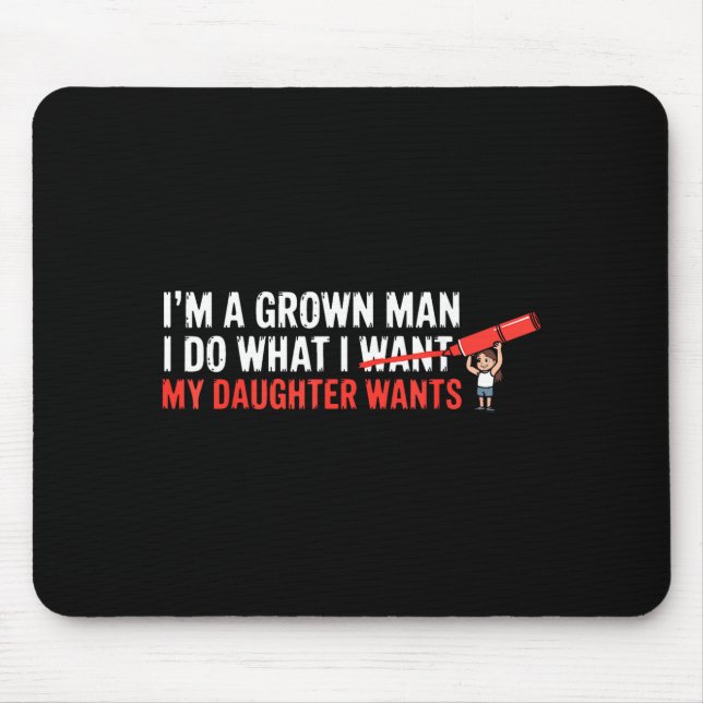 Funny Dad Father Daughter Humor Man Fatherhood Fam Mousepad (Vorne)