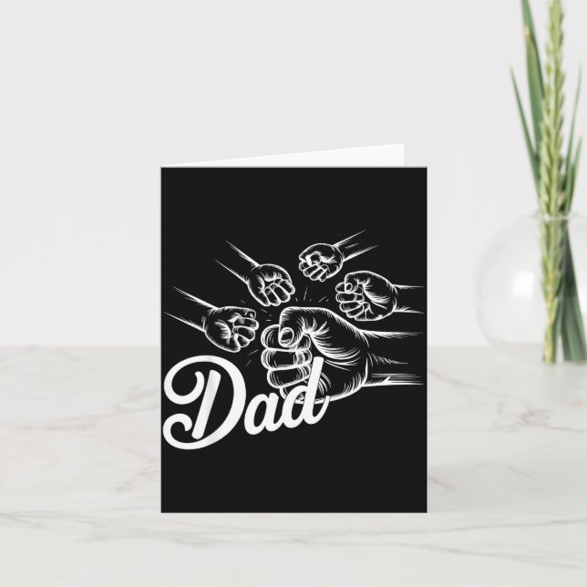 Funny Dad Of Four Toddler Kids Fathers Day Fist Bu Karte (Vorderseite)