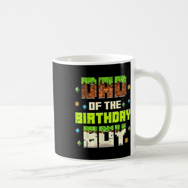 Funny Dad Of The Birthday Boy Video Gamer Pixel Bd Kaffeetasse (Rechts)