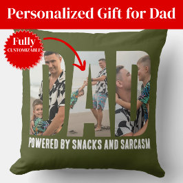 Funny Dad Photo Collage Throw Pillow Kissen