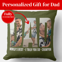 Funny Dad Photo Throw Pillow Humor Prank Joke Kissen