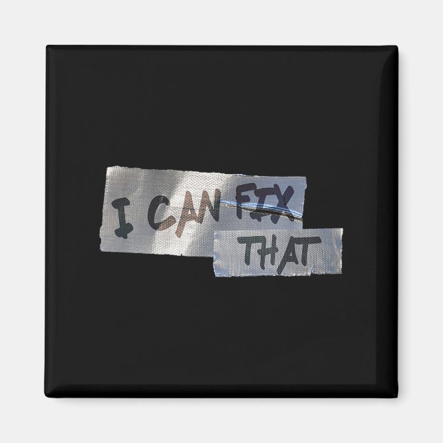 Funny Dad Shirt Duct Tape I Can Fix That Gift  Magnet (Vorne)