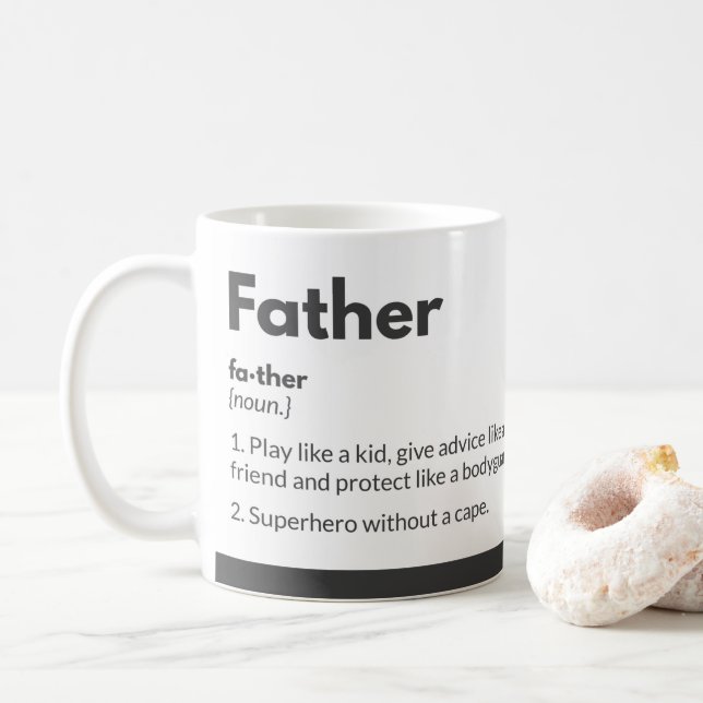 Funny dad Tasse Witty Typografy Zitat Superhero (Mit Donut)