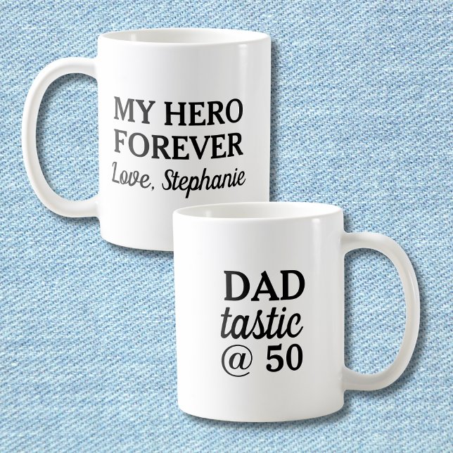 Funny Dad Tastic @50 Hero Forever 50th Birthday Kaffeetasse (Von Creator hochgeladen)