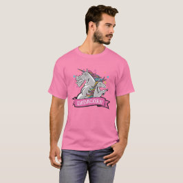 Funny Dadacorn Unicorn Vater Vathers Day Pink T-Shirt