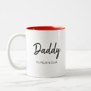 Funny Daddy Geschenk, Vater's Day Kinder Namenssch Zweifarbige Tasse