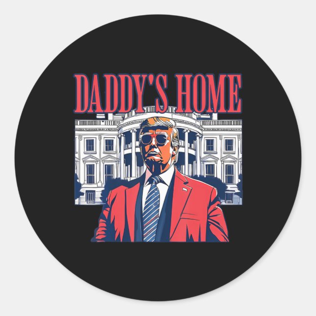 Funny Daddy's Home Trump Pink 2024 Take America Ck Runder Aufkleber (Vorderseite)