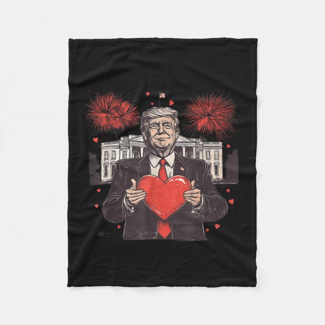 Funny Daddys Zuhause Trump Heart White House Valen Fleecedecke (Vorderseite)