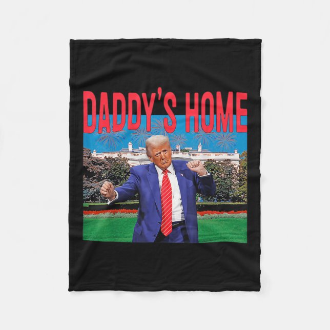 Funny Daddys Zuhause Trump Pink 2024 Nehmen Sie Am Fleecedecke (Vorderseite)