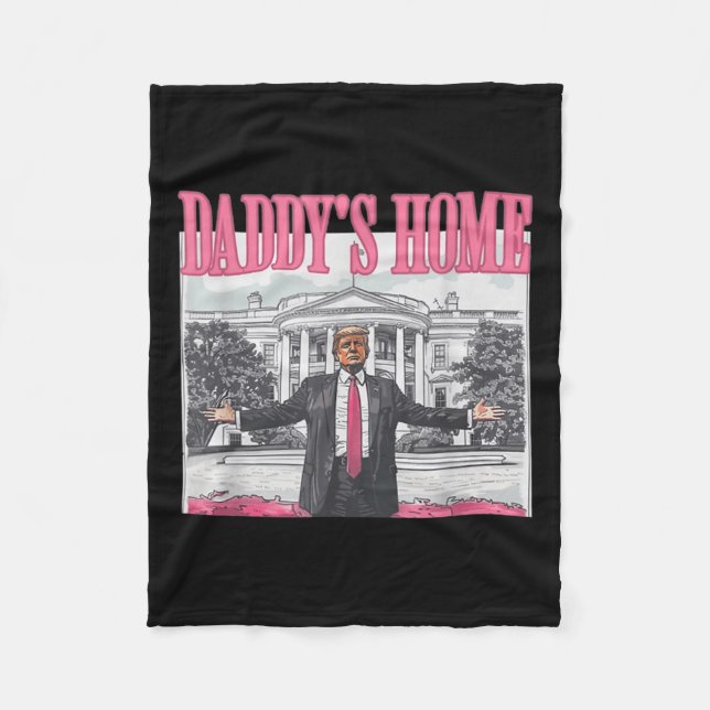 Funny Daddys Zuhause Trump Pink 2024 Nimm America  Fleecedecke (Vorderseite)