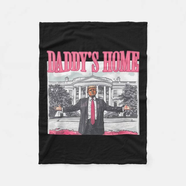 Funny Daddys Zuhause Trump Pink 2024 Nimm America  Fleecedecke (Vorderseite)