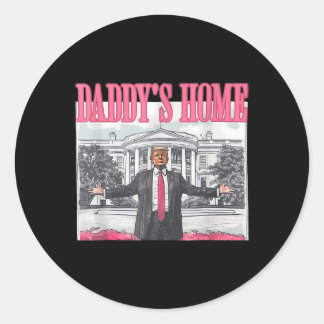 Funny Daddys Zuhause Trump Pink 2024 Nimm America Runder Aufkleber