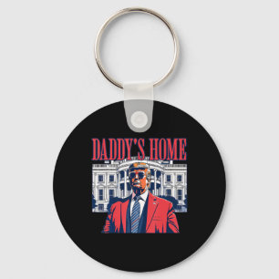 Funny Daddys Zuhause Trump Pink 2024 Nimm America  Schlüsselanhänger