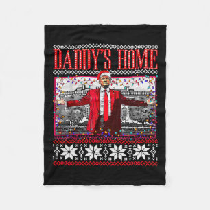 Funny Daddys Zuhause Trump Ugly Christmas Sweater  Fleecedecke
