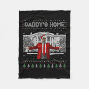 Funny Daddys Zuhause Trump Ugly Christmas Sweater Fleecedecke