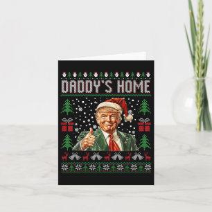 Funny Daddys Zuhause Trump Ugly Christmas Sweater  Karte