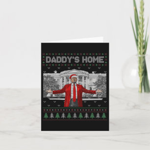 Funny Daddys Zuhause Trump Ugly Christmas Sweater Karte