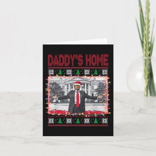 Funny Daddys Zuhause Trump Ugly Christmas Sweater Karte