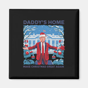 Funny Daddys Zuhause Trump Ugly Christmas Sweater  Magnet