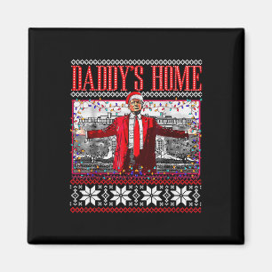 Funny Daddys Zuhause Trump Ugly Christmas Sweater Magnet