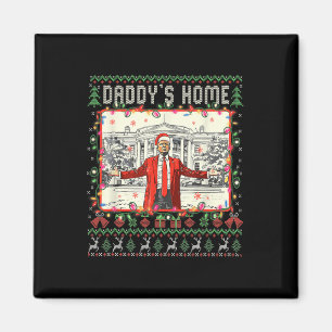 Funny Daddys Zuhause Trump Ugly Christmas Sweater  Magnet