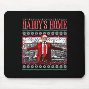 Funny Daddys Zuhause Trump Ugly Christmas Sweater Mousepad