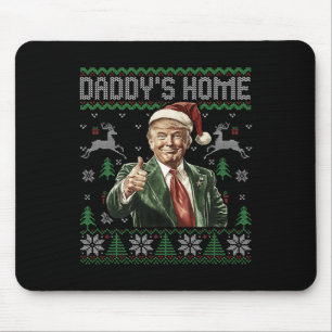 Funny Daddys Zuhause Trump Ugly Christmas Sweater  Mousepad