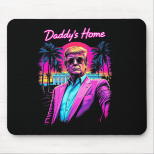Funny Daddys Zuhause White House Trump Pink 2024 R Mousepad