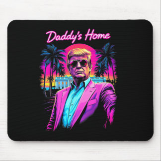 Funny Daddys Zuhause White House Trump Pink 2024 R Mousepad