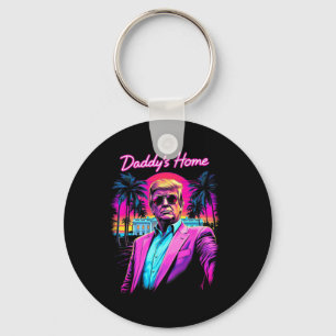 Funny Daddys Zuhause White House Trump Pink 2024 R Schlüsselanhänger