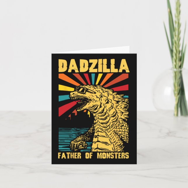 Funny Dadzilla Vater der Monster Vintager Tod Karte (Vorderseite)
