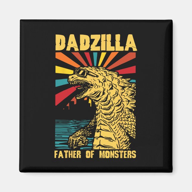 Funny Dadzilla Vater der Monster Vintager Tod Magnet (Vorne)