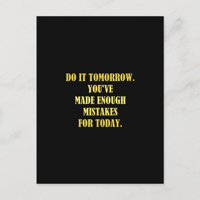Funny Daily Mistakes Joke Postkarte (Vorderseite)