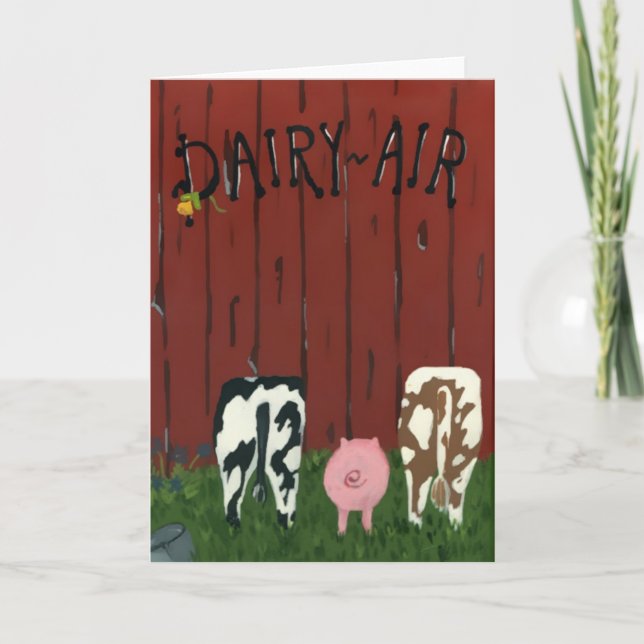 Funny Dairy Air Note Card Karte (Vorderseite)