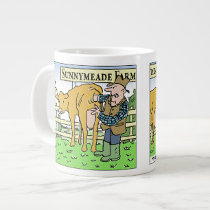 Funny Dairy Bauer am Tag der landwirtschaftlichen  Jumbo-Tasse