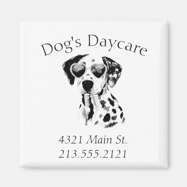 Funny Dalmatiner Dog Business Magnet (Vorne)