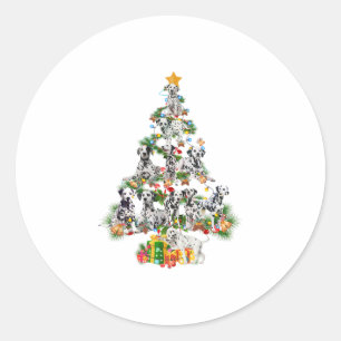Funny Dalmatiner Dog Frohe Weihnachten Tre Runder Aufkleber