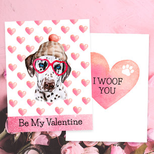 Funny Dalmatiner I Woof You Dog Valentinstag Feiertagskarte