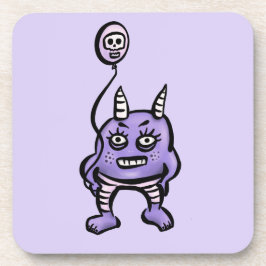 Funny Dämon mit Skull Ballon Gothic Cartoon Getränkeuntersetzer