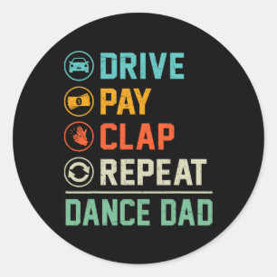 Funny Dance Vater Drive Pay Clap Repeat Dancer Dan Runder Aufkleber