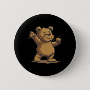 Funny Dancing Brown Bär für Liebhaber Button