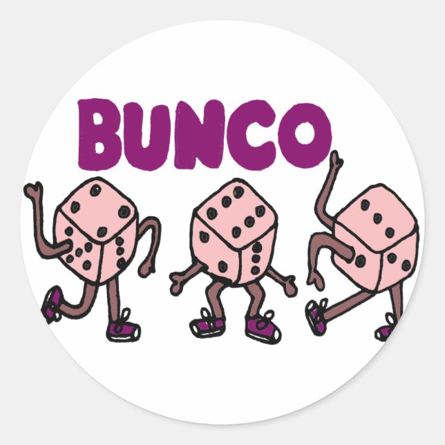 Funny Dancing Bunco Dice Runder Aufkleber (Vorderseite)