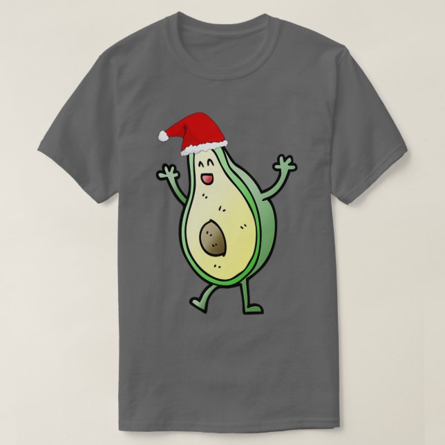 Funny Dancing Christmas Avocado T-Shirt (Design vorne)
