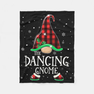 Funny Dancing Gnome Buffalo Kariert Matching Chris Fleecedecke
