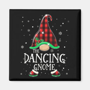 Funny Dancing Gnome Buffalo Kariert Matching Chris Magnet