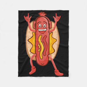 Funny Dancing Hot Dog Design for Kids Boys Girls H Fleecedecke